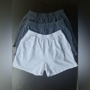 brandy melville rosa sweatshorts - white, blue, grey